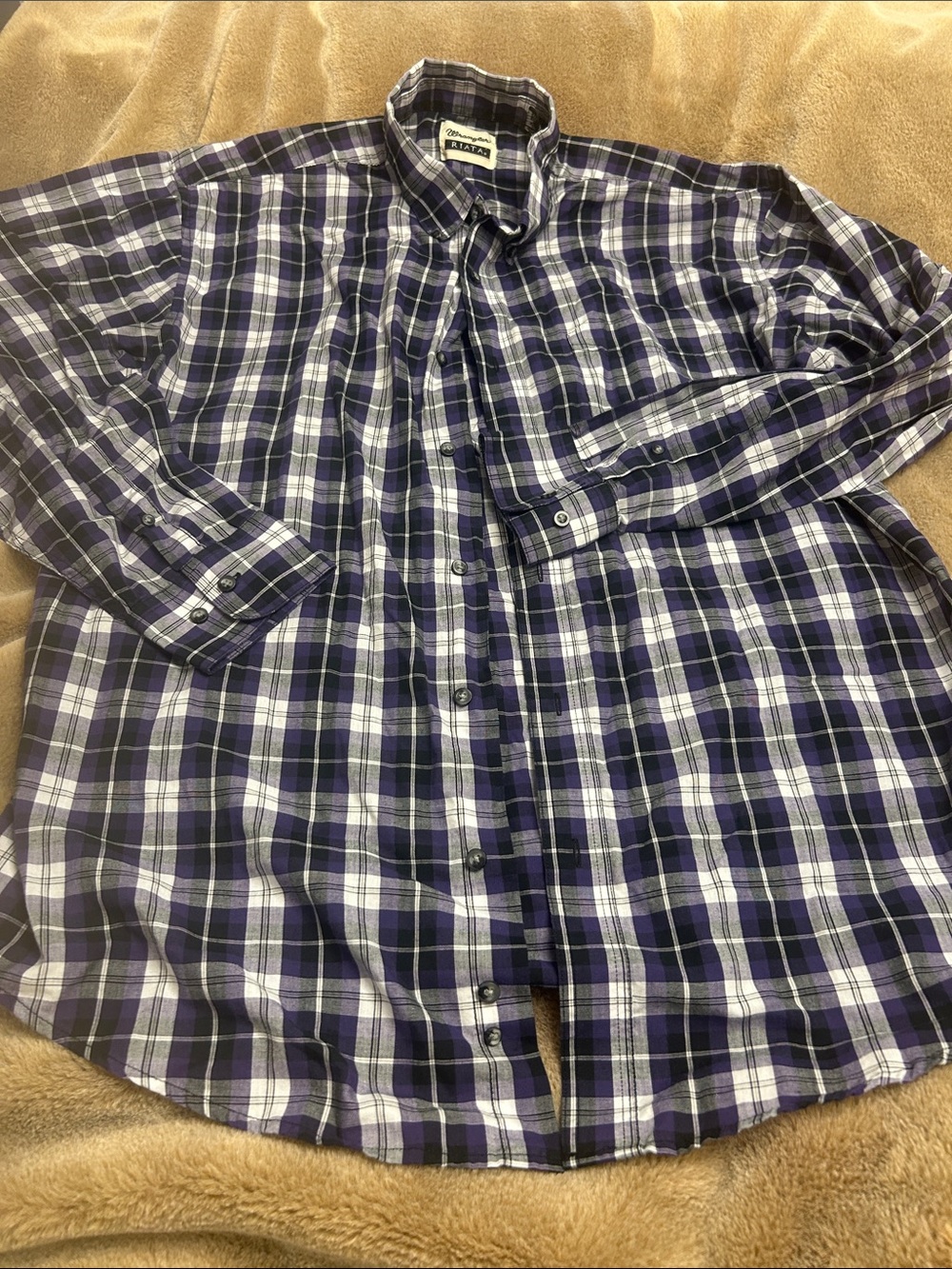 Men's Purple Plaid Button-Up Shirt💥